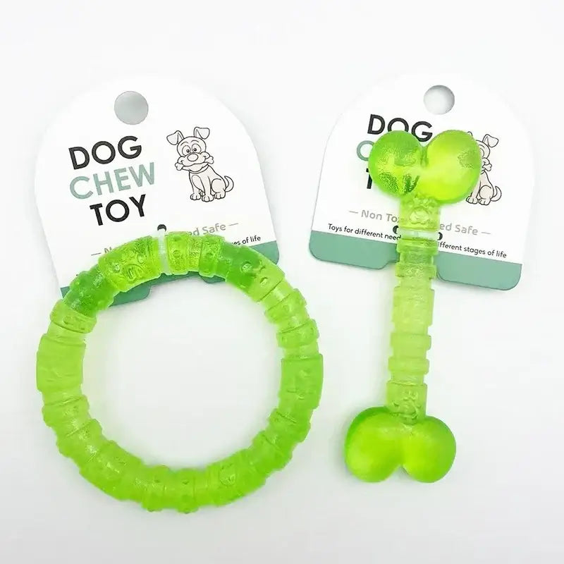 Pet dog toys, interactive, bite resistant, relieve boredom, clean teeth, rubber bones, rubber rings, suitable for small dogs.