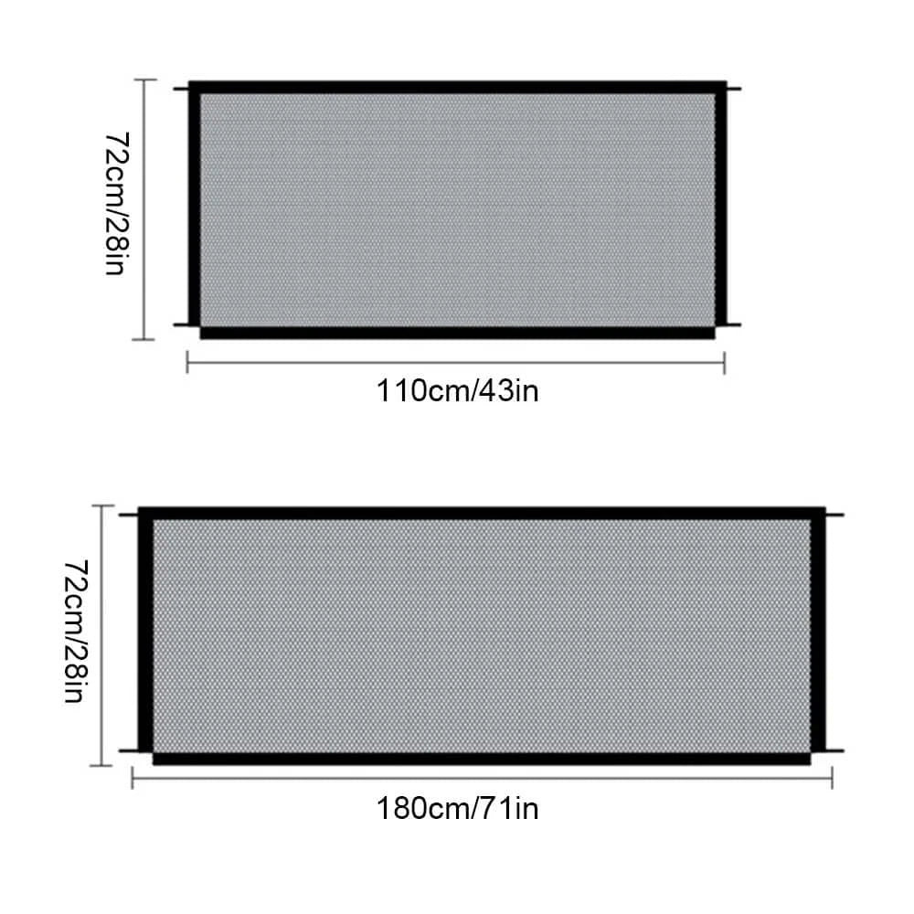 Pet Dog Barrier Fences Pet Isolated Network Folding Breathable Nylon Mesh Pet Isolated Network Stairs Gate Safety Fence 2 Sizes
