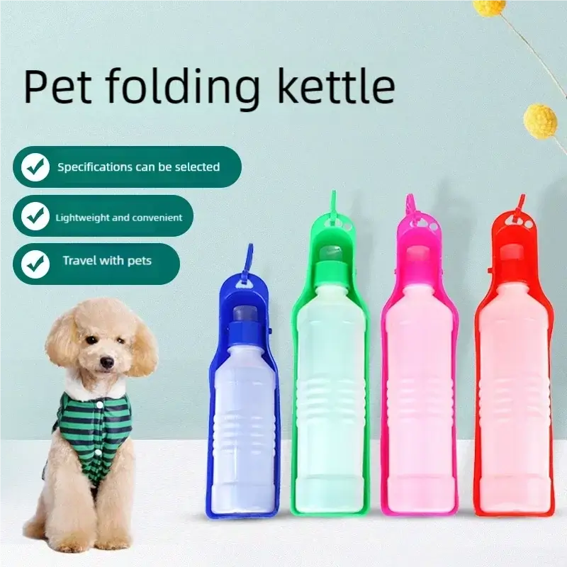 Portable dog water bottle for pet folding kettle, leakproof travel water dispenser for dogs and cats