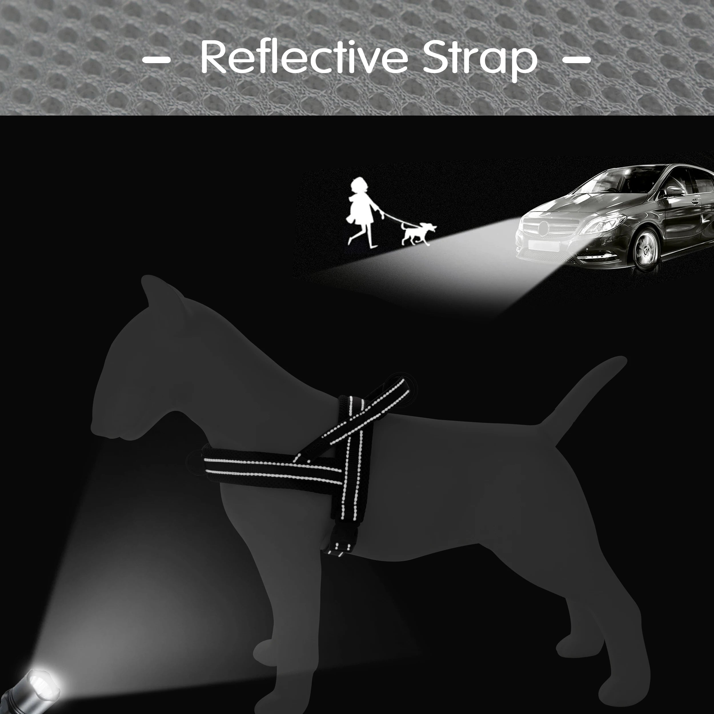 reflective no pull dog harness with reflective strap for small to large dogs, adjustable nylon vest