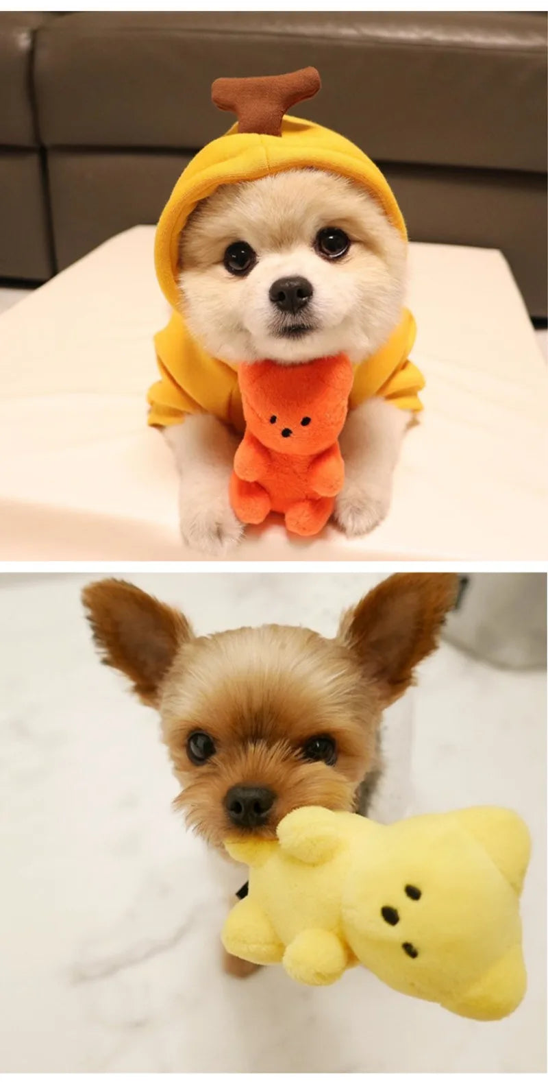 small dog squeaky toy plush bear-shaped pet toy for puppies, Pomeranians, and Shih Tzus