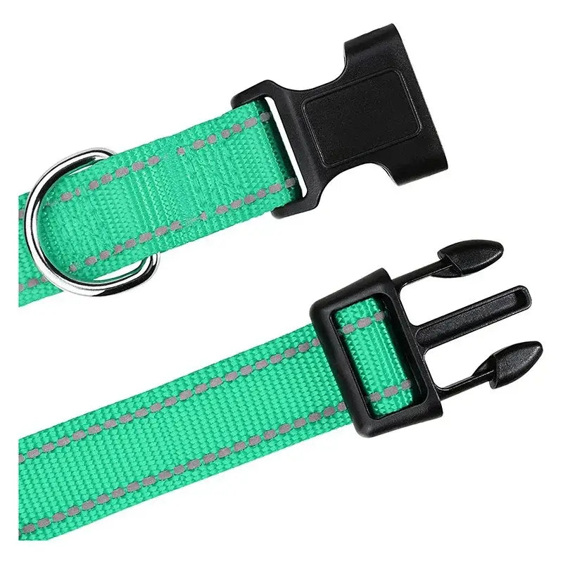 small dog choker collar green nylon buckle puppy neck collar with durable decorative hardware for all stages dogs