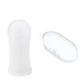 silicone finger toothbrush for dogs white 360° pet teeth cleaning brush with storage case