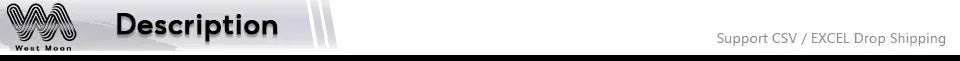 Description banner with abstract logo and text for CSV, Excel drop shipping support