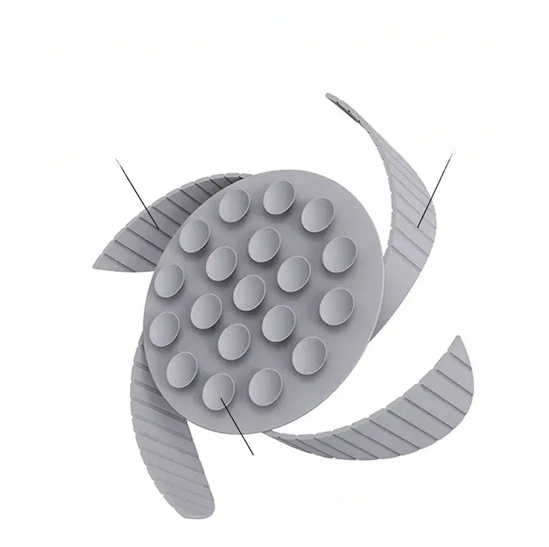 silicone slow feeder dog bowl insert with suction cups and textured leaves for dogs, gray slow feeder mat