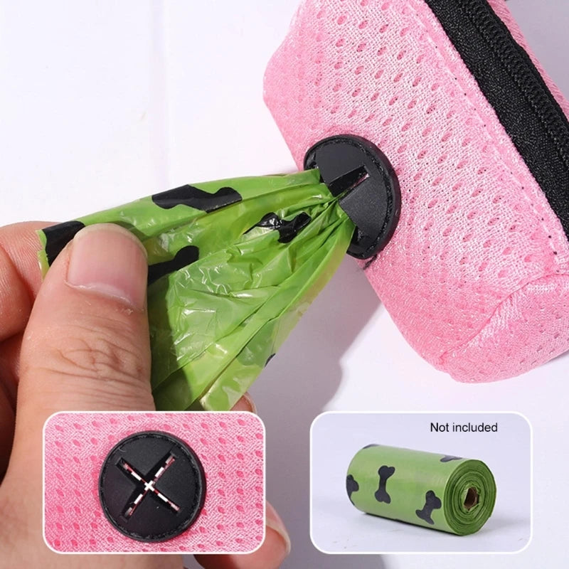 dog poop bag holder pink pet waste bag dispenser for easy dog waste cleanup and portable bag storage