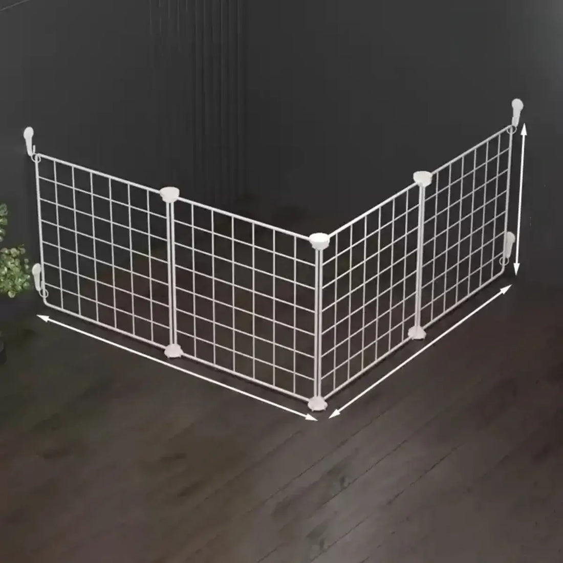 Puppy Fence for Home Indoor Use, Anti-Escape Corgi Dog Fence, Puppy Training Isolation Net in a modern indoor setting.