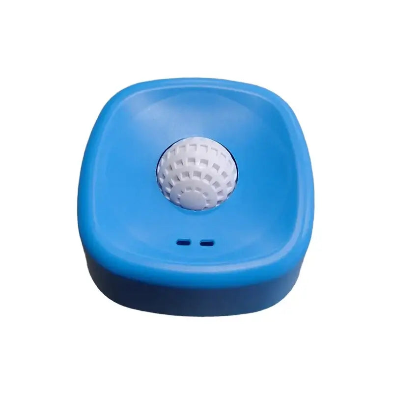 Blue slow feeder dog lick bowl, anti-slip plastic for liquid treats, yogurt and bone broth, XS size, color 04