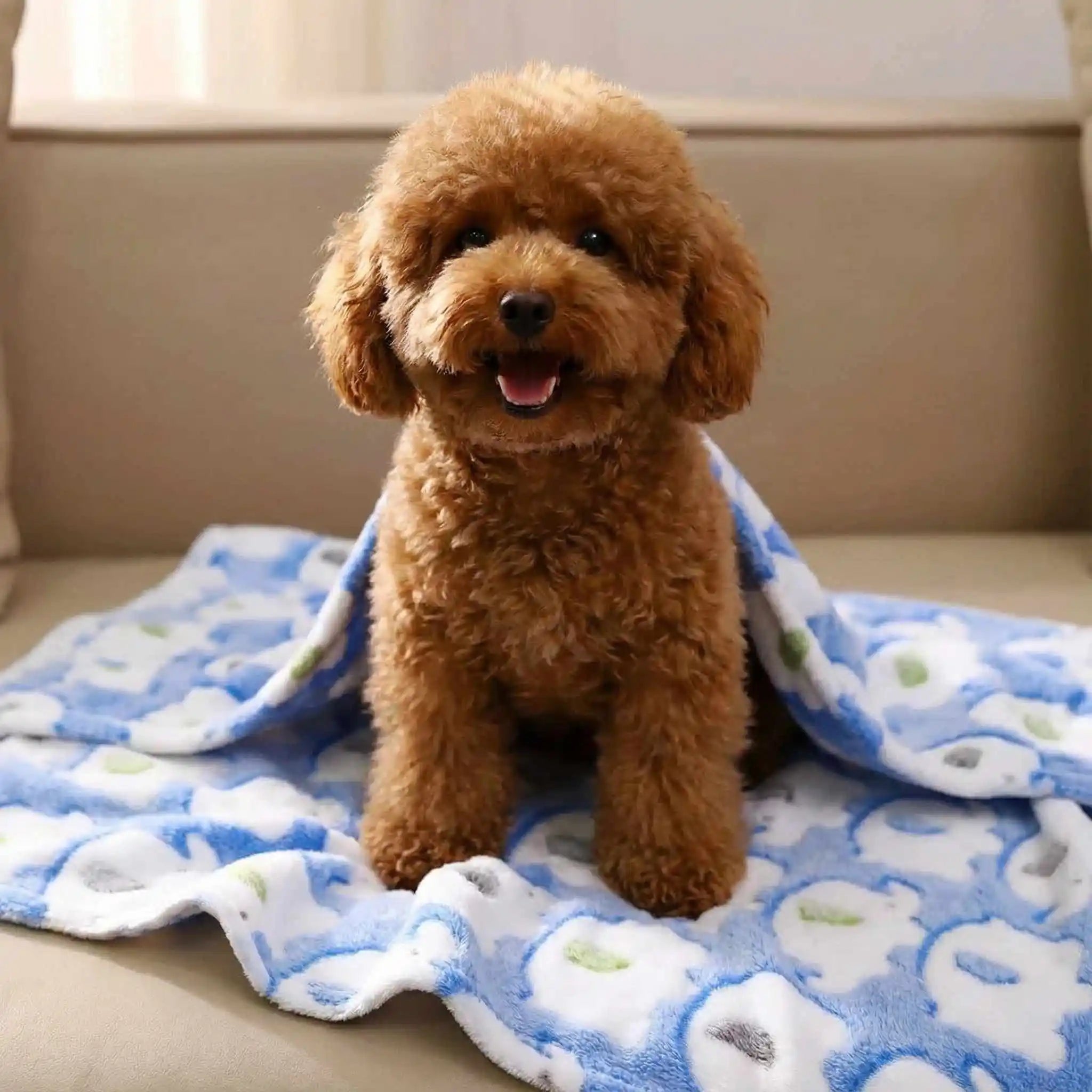 soft dog blanket for cozy pet comfort, reversible plush puppy cover with elephant pattern, 4 season mat