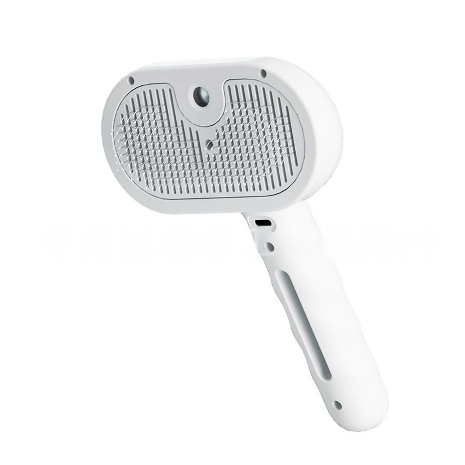 White steam dog grooming brush with one-button spray, ABS shell, electric pet hair remover and anti-shedding comb for dogs and cats