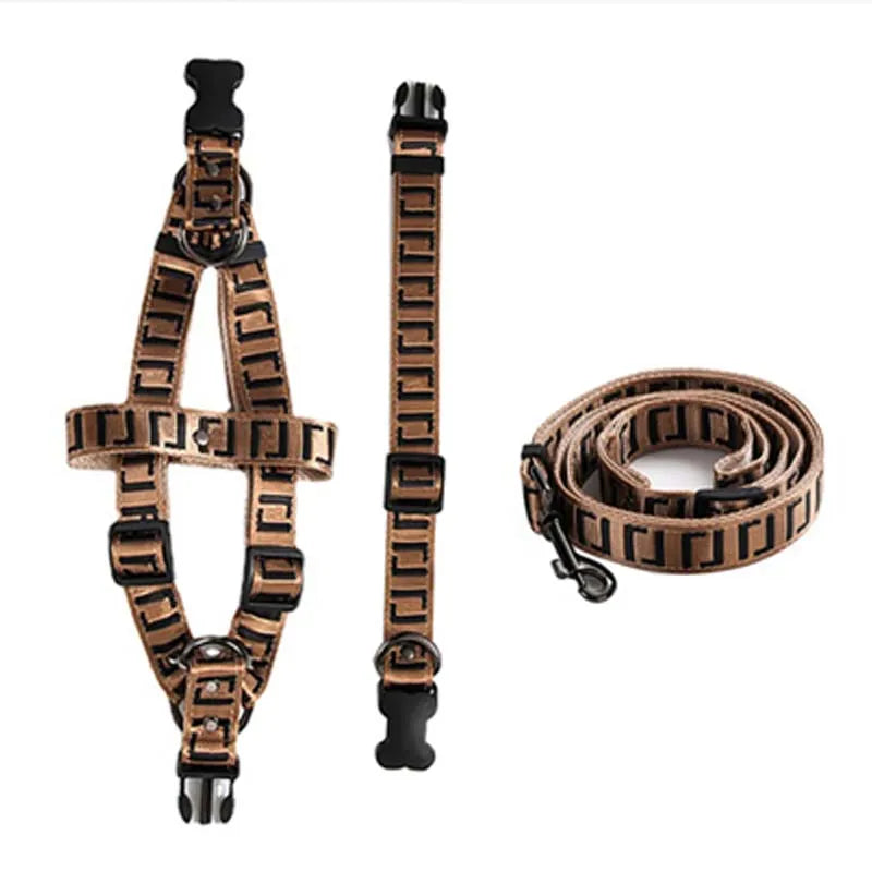personalized no pull dog harness brown adjustable training vest with free engraving for medium large dogs