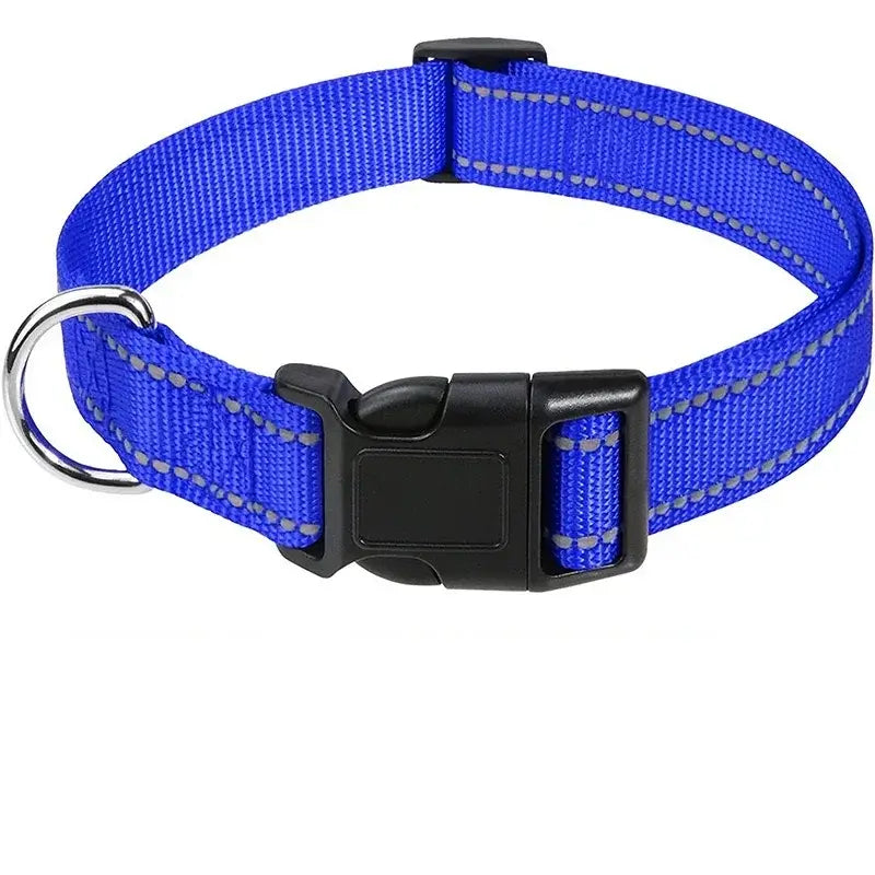 small dog choker collar dark blue nylon buckle collar for puppies and dogs, decorative basic collar