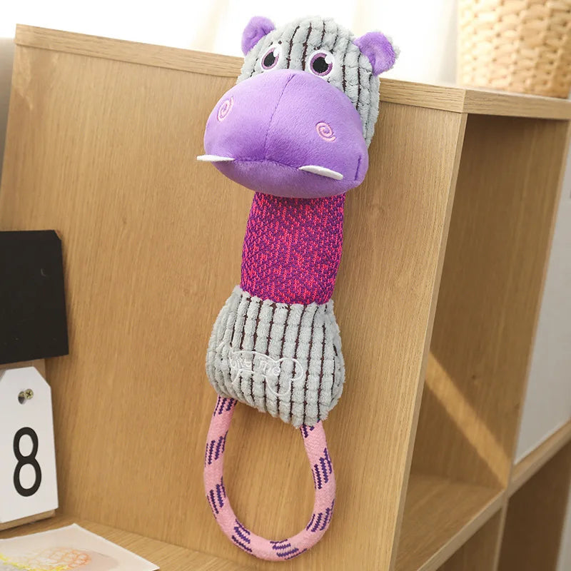 squeaky corduroy dog toys plush animal-shaped bite resistant training toy for small and large dogs