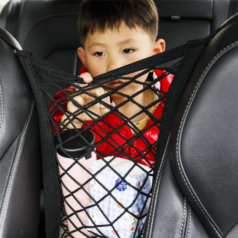 Pet Dog Rear Seat Car Fence Dog Isolation Protection Net Elastic Double Layer Storage Separation Net Pet Safety Rail Pet Suppliy
