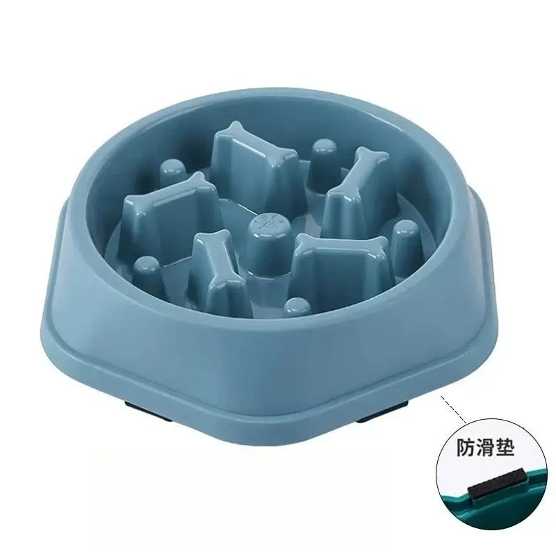Blue slow feeder dog bowl anti-choking puzzle feeder with anti-slip base for small and medium dogs, 200g