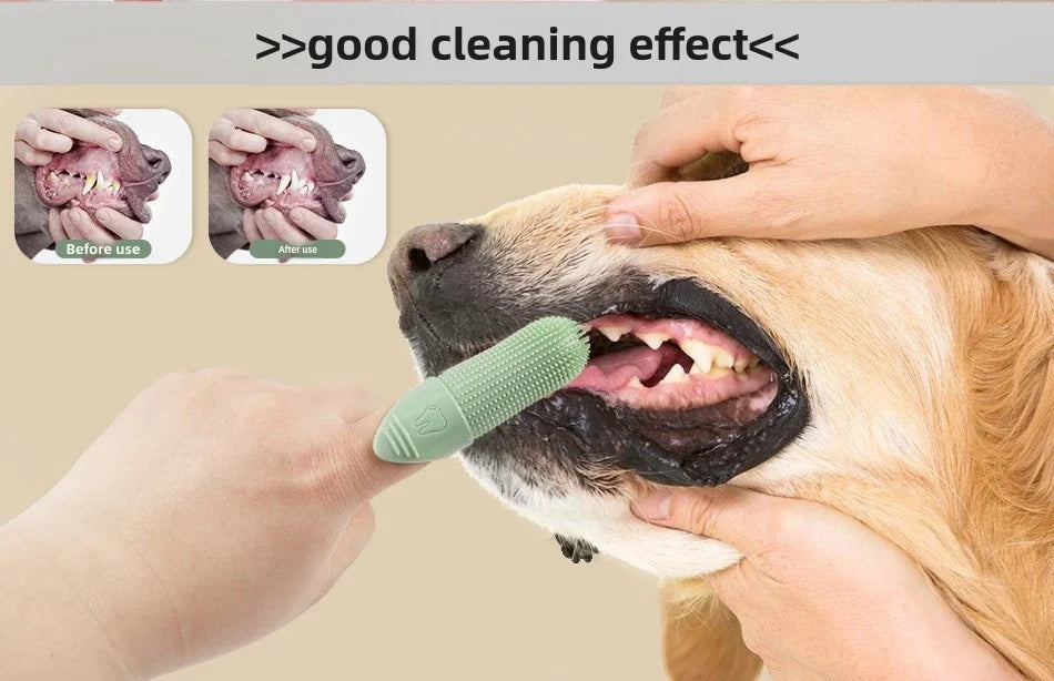silicone finger toothbrush for dogs cleaning dog teeth and gums with 360° food grade silicone finger brush