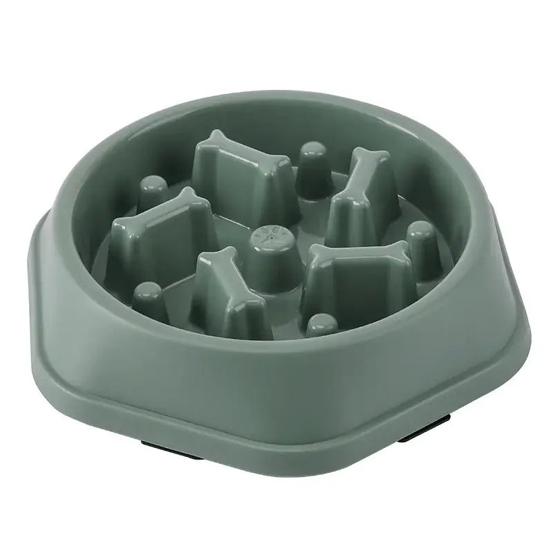 slow feeder dog bowl anti-choking puzzle feeder for small medium dogs, non-slip GN green pet food bowl