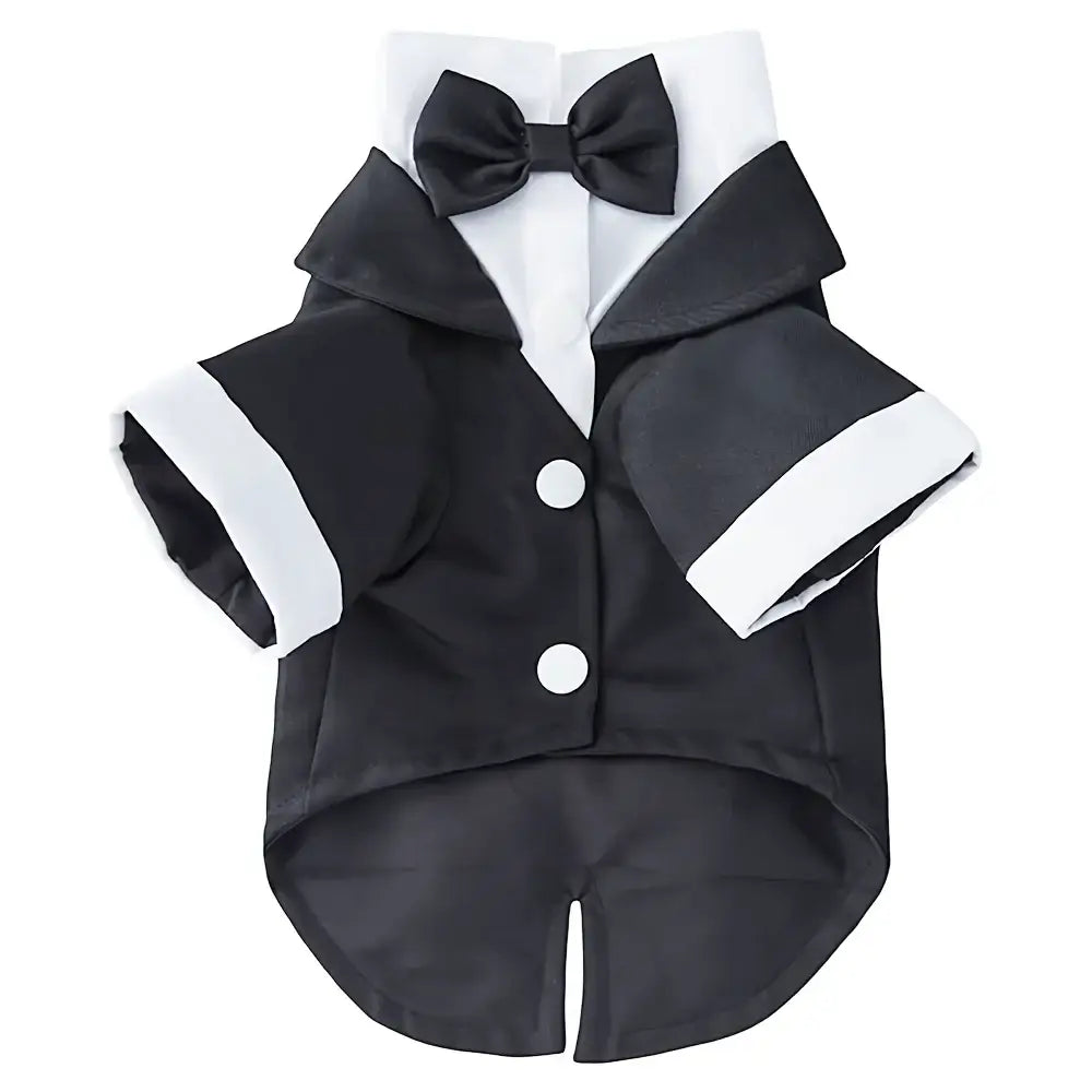 Pet Costume Suits - Lightweight Tuxedos, Suitable for Weddings/Christmas, with Adjustable Bow Ties and Breathable Mesh Fabric.