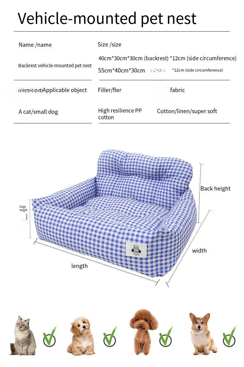 DogS Bed Dog Car Nest Pet Car Nest Out Safety Seat Cushion Anti-theft Car Portable Home Dual-purpose Nest Pad Dog Accessories