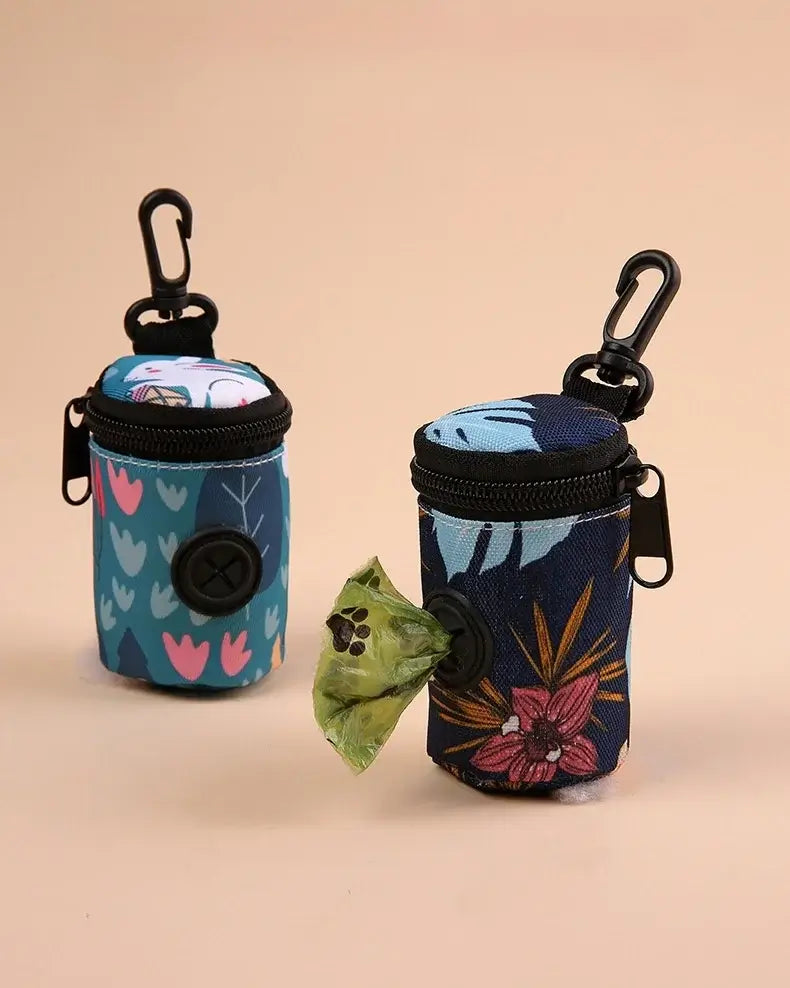 Pet Dog Poop Bags with Holder Outdoor Training Waste Disposal Bag Handy Durable Doggy Trash Bag for Walks And Hikes in colorful designs.