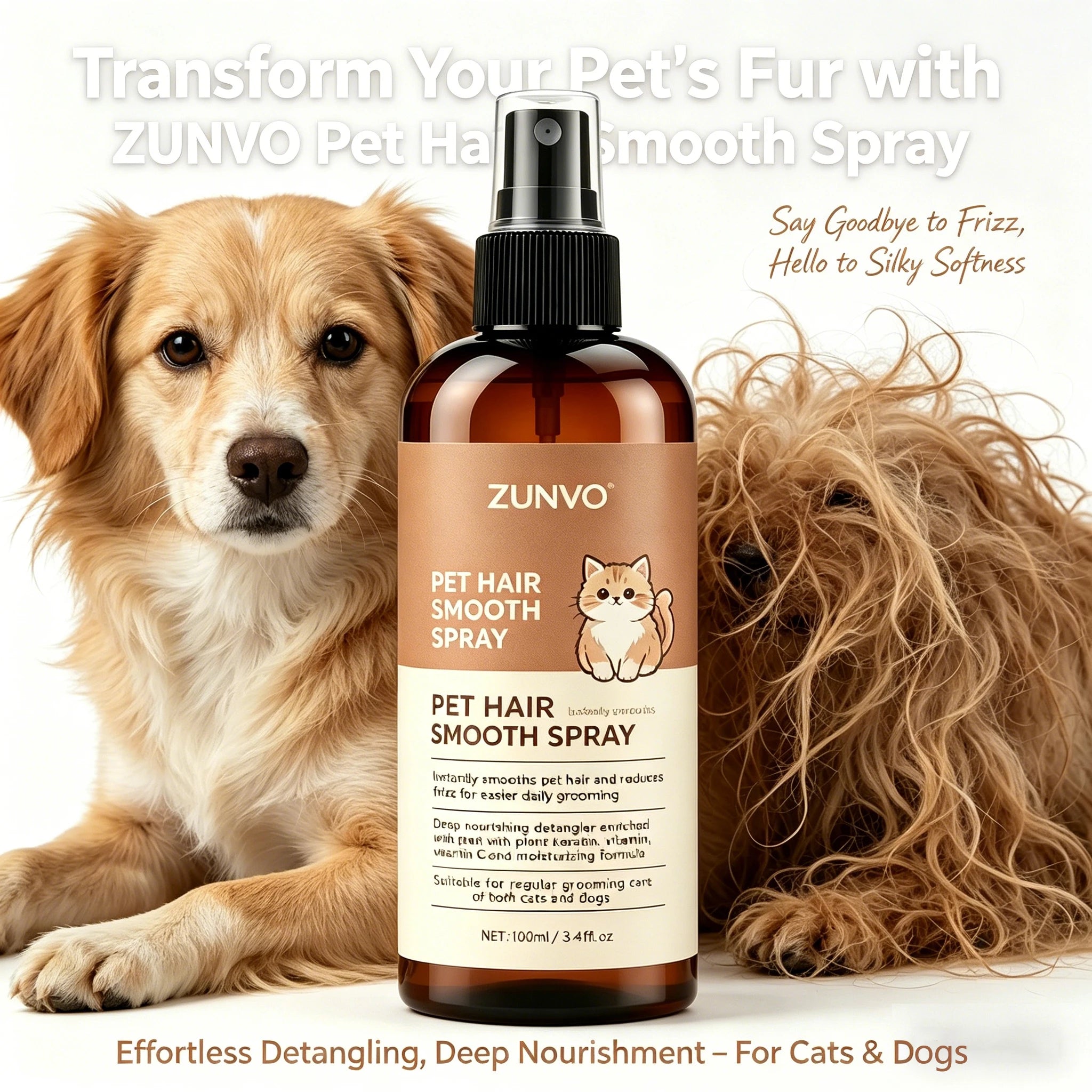 waterless dry shampoo for dogs and s pet hair smooth spray for effortless detangling and deep nourishment