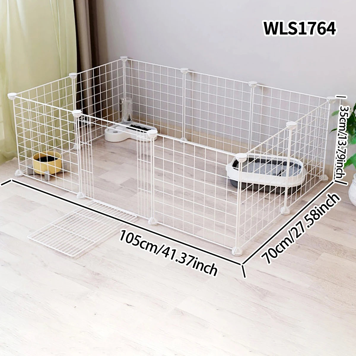 Pet Splicing Fence with Detachable Iron Mesh Gate, Isolation Barrier, Anti-Escape Gate, Indoor Fence, Easy to Assemble, Portable Cage