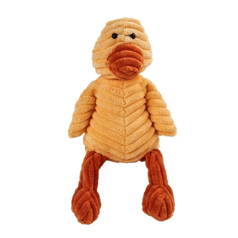 Plush squeaky dog toy duck-shaped corduroy bite resistant pet toy for small and large dogs training and play