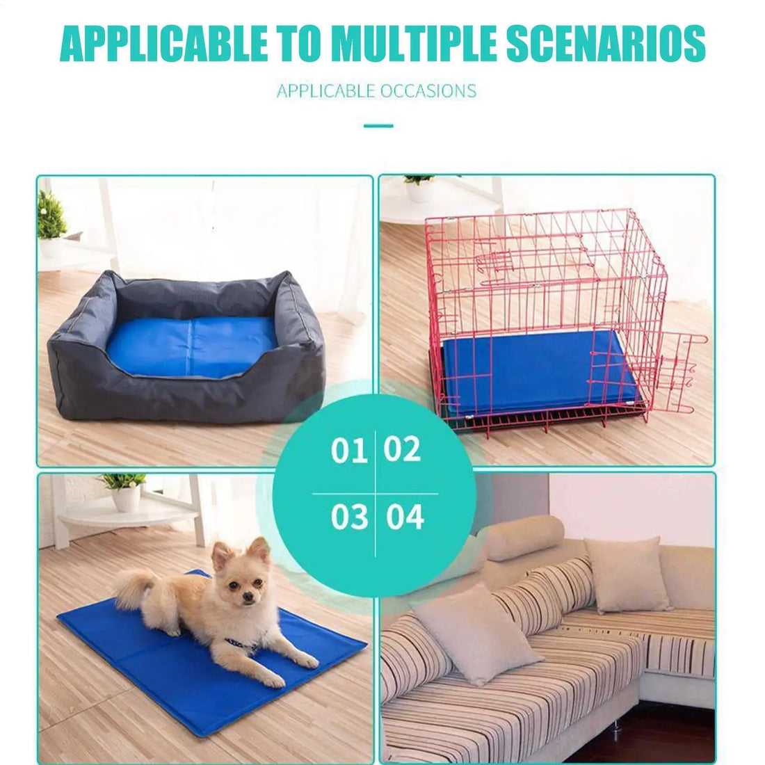 self cooling dog mat for beds, crates, sofas, and indoor pet lounging to keep dogs cool and comfortable