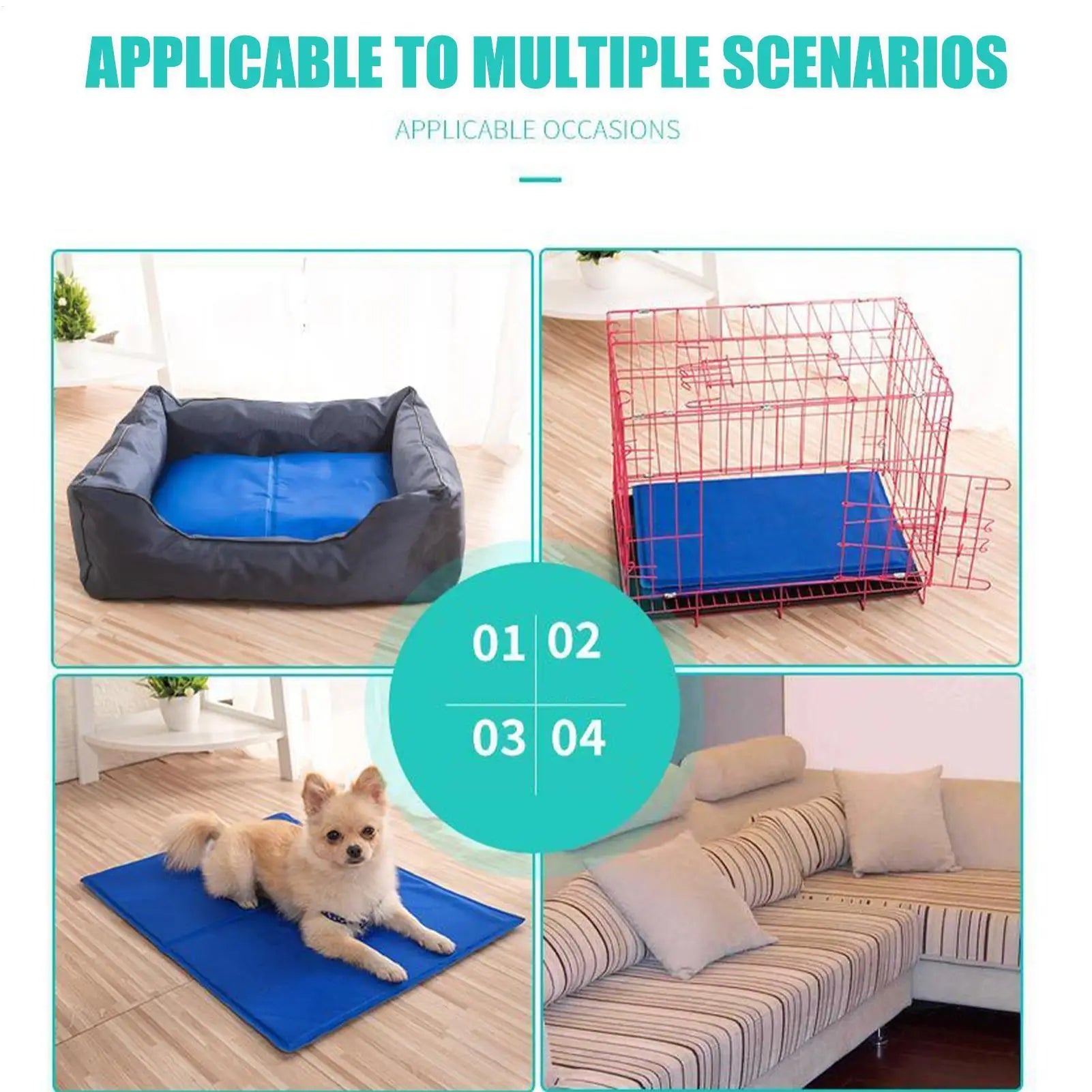 self cooling dog mat for beds, crates, sofas, and indoor pet lounging to keep dogs cool and comfortable