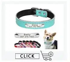 Personalized Name ID Tags Dog Collars Custom Text name Leather Dog Collar For Small Medium Large Dogs Pitbull Bulldog Beagle