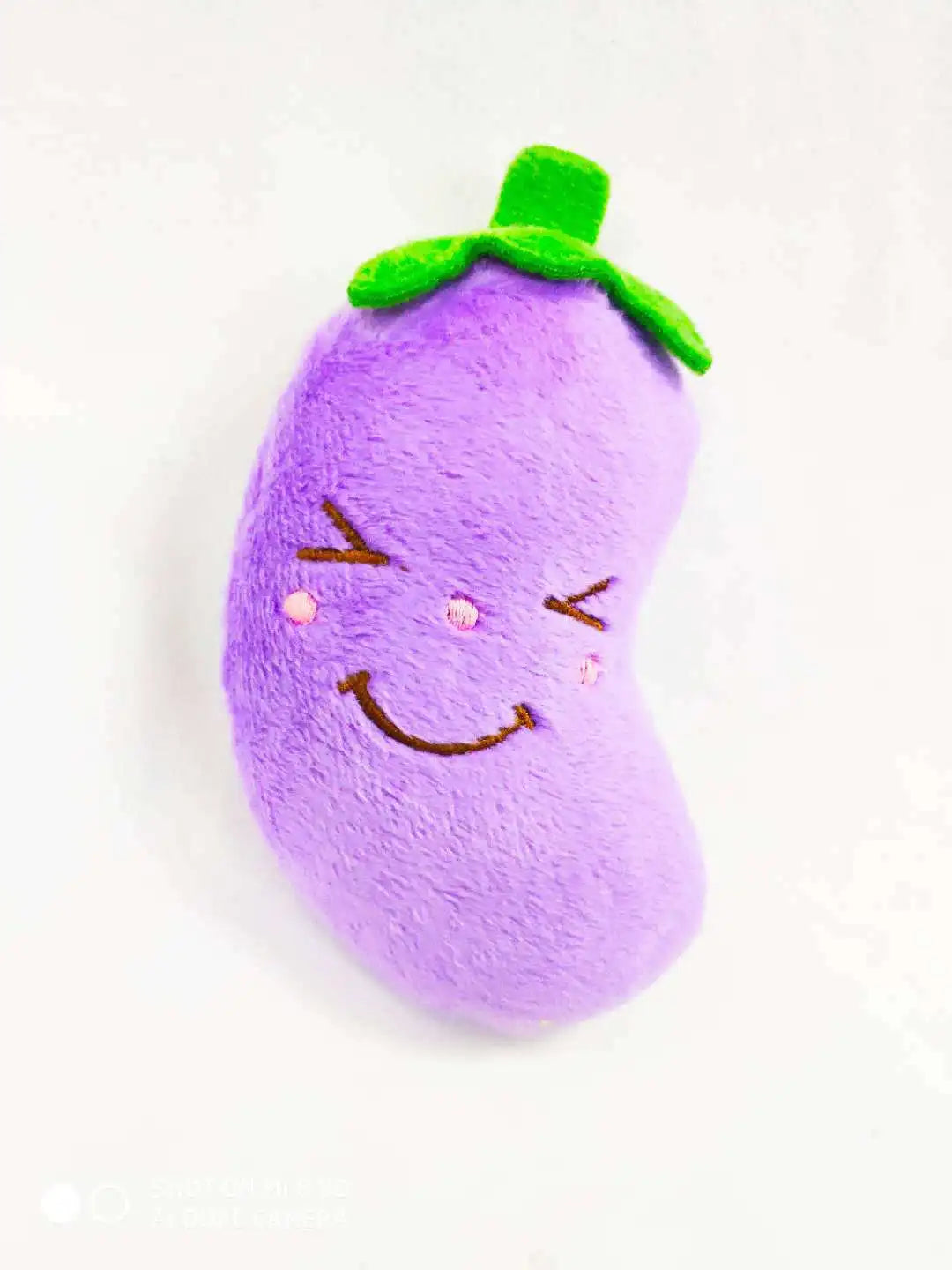 plush squeaky dog chew toy purple fleece eggplant dog squeaker toy for small and medium dogs, color B