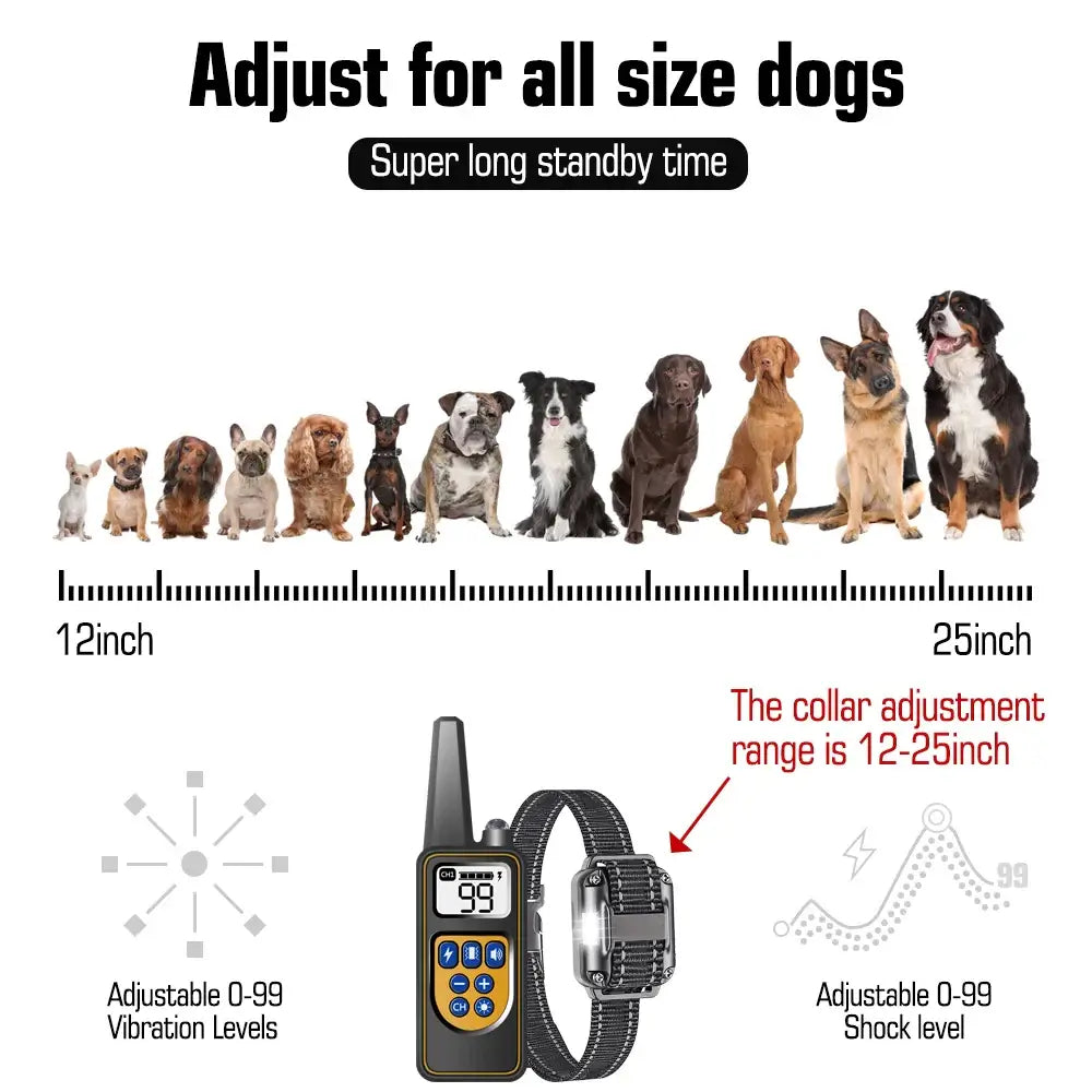 Dog Collar for 3 Dogs, Waterproof Rechargeable Dog Training Collar with Remote for Small, Medium and Large Dogs,IP67 Wat, adjustable for all sizes.