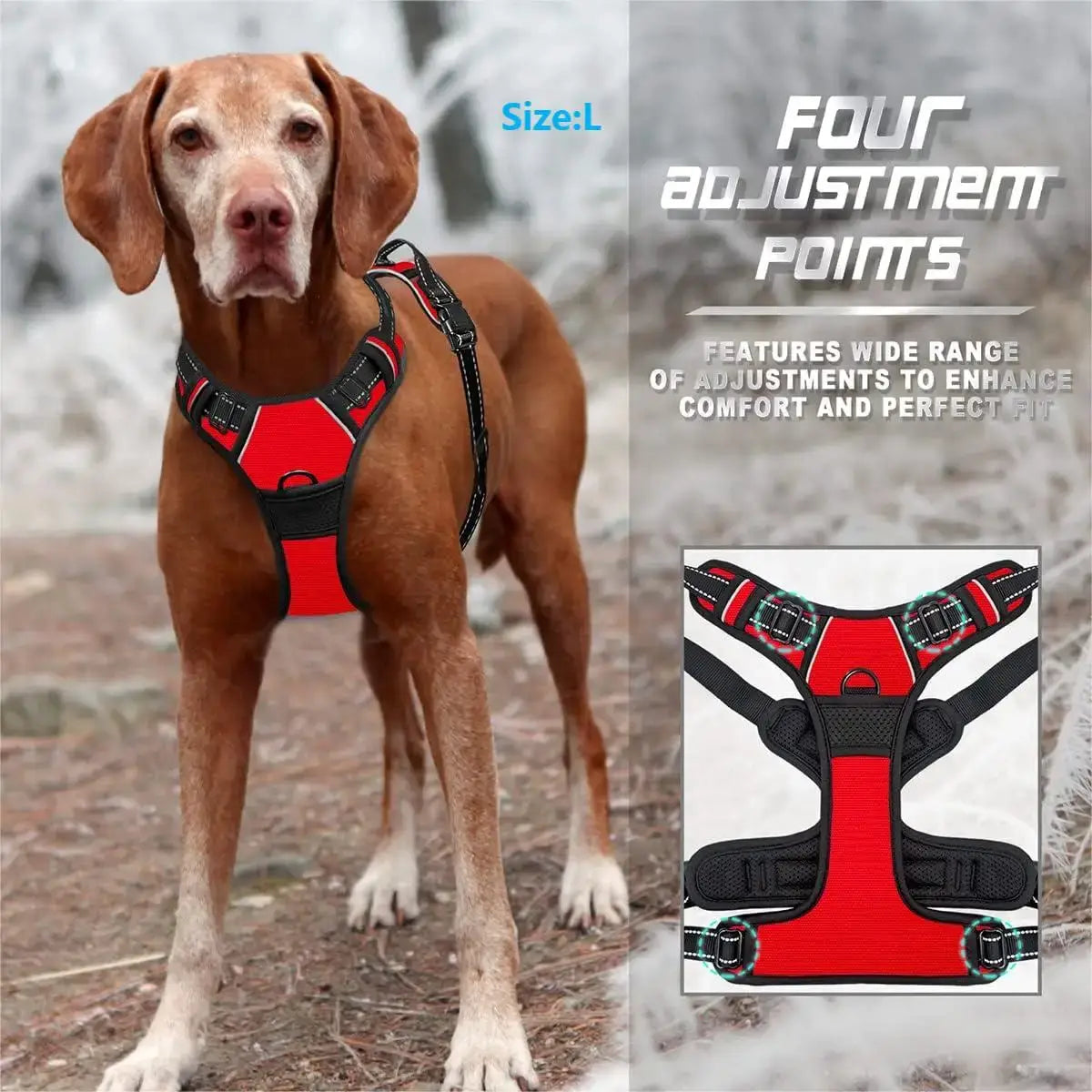 no pull dog harness reflective adjustable vest harness for medium to large dogs with front clip and handle