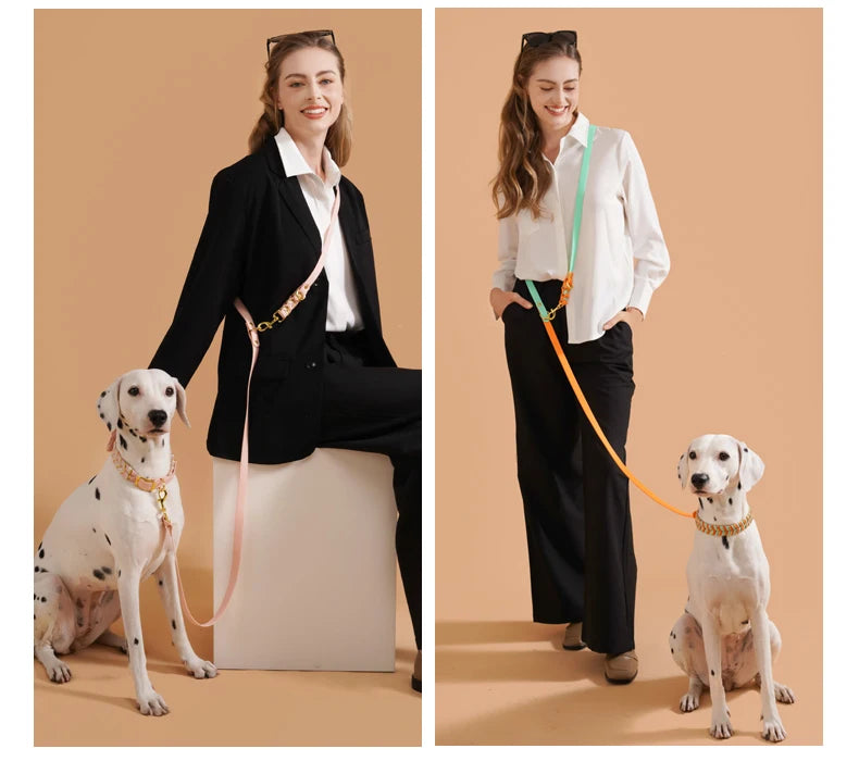 hands free dog leash for medium and large dogs, colorful handmade durable rope leash for stylish daily walking