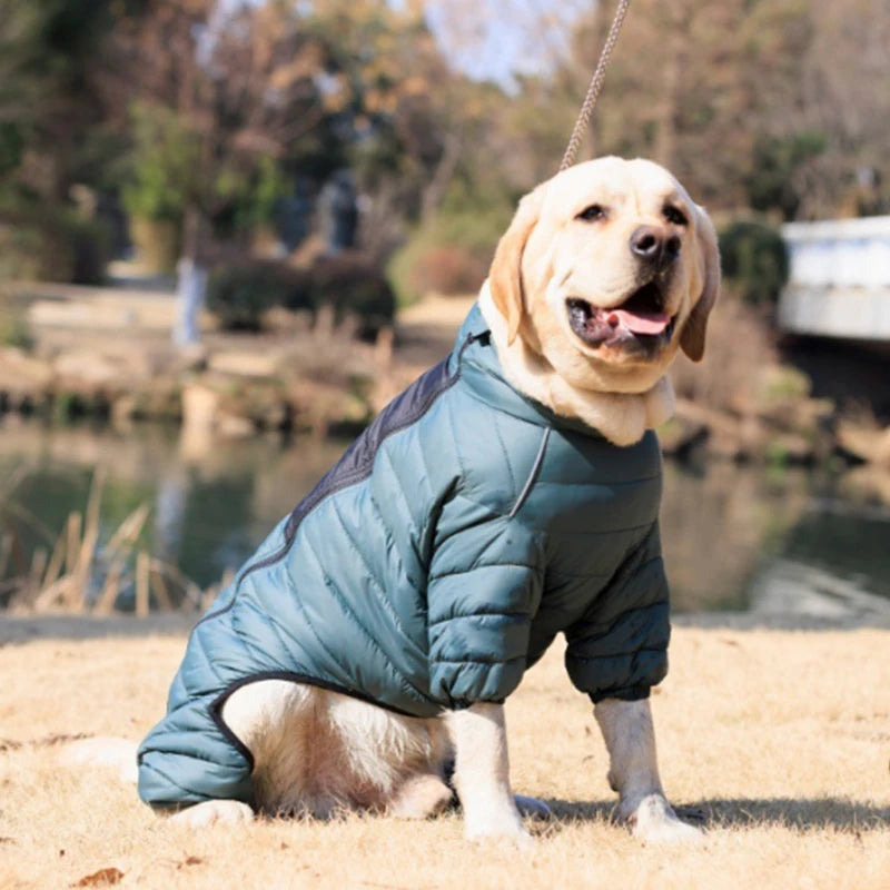 Dog Thicken Cotton-padded Coat Pet Warm Down Jacket Windproof 4 Legs Pet Outfit Winter Greyhound Husky Corgi Chihuahua Clothes
