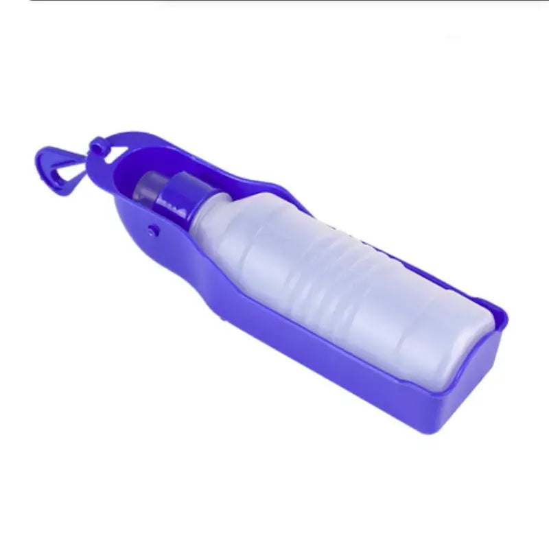 portable dog water bottle blue plastic 250ml travel pet drinking cup for walking dogs and cats