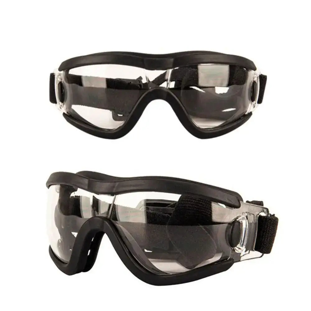 Adjustable dog sunglasses with windproof, UV-resistant, anti-fog, waterproof lenses and secure strap for pet sports