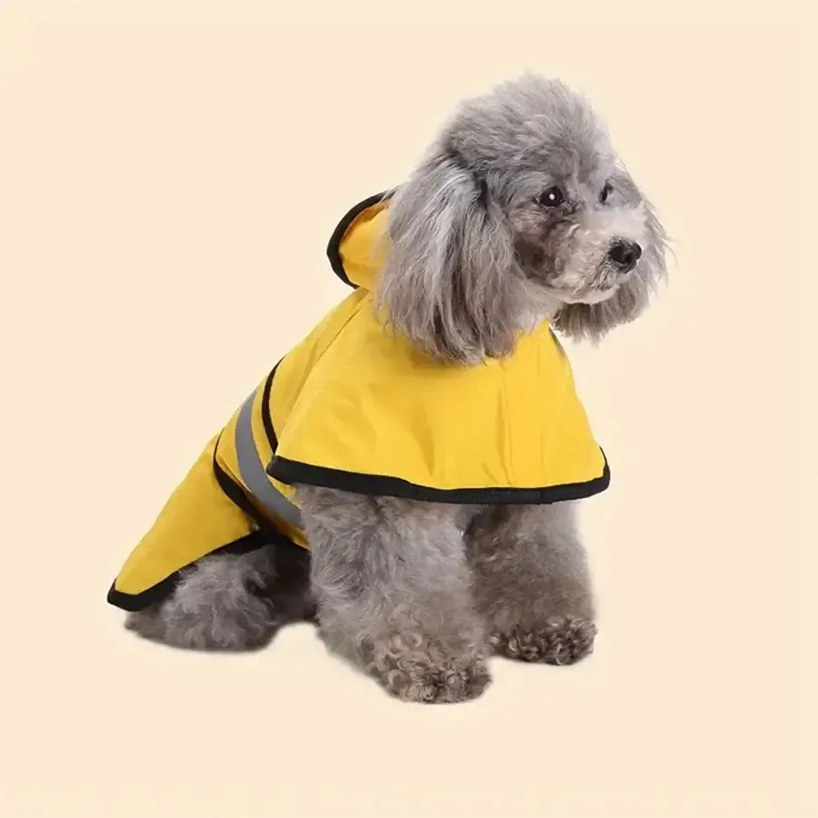 adjustable waterproof dog raincoat for small dogs, yellow hooded pet rain jacket keeps pets dry and comfortable