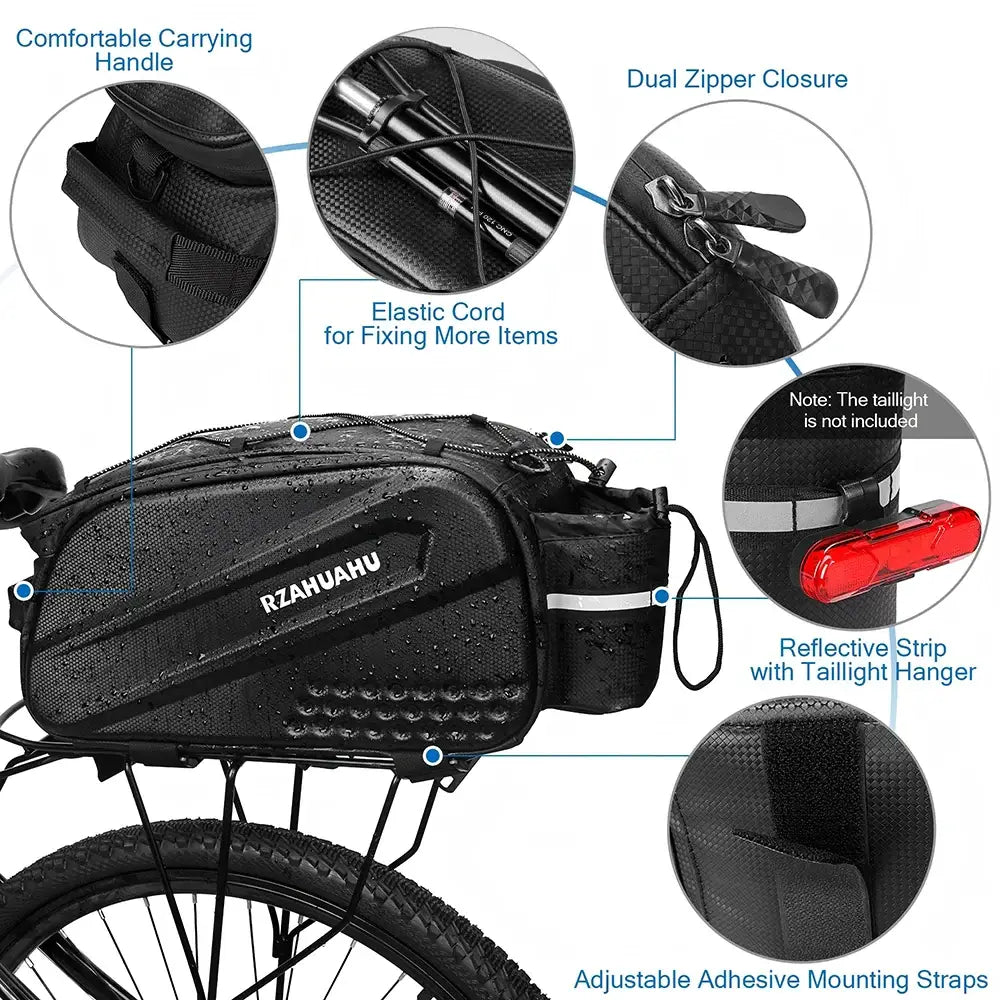 Bicycle Carrier Bag Large Capacity Bike Bags Foldable Rear Seat Bag Bike Rear Basket Waterproof Pannier Trunk Seat Saddle Bags features