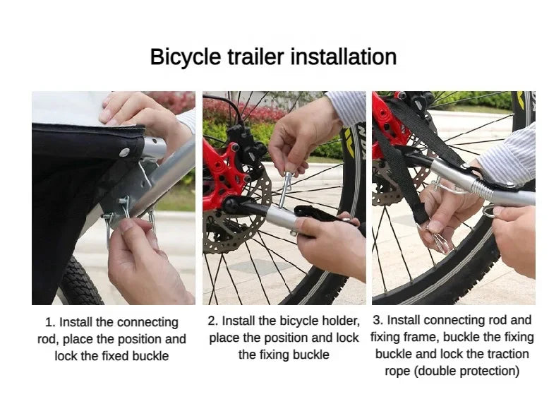 Bicycle trailer installation steps for Outdoor Dog Carriers Small Trailer Portable Folding Storage Small Medium Dogs Travel