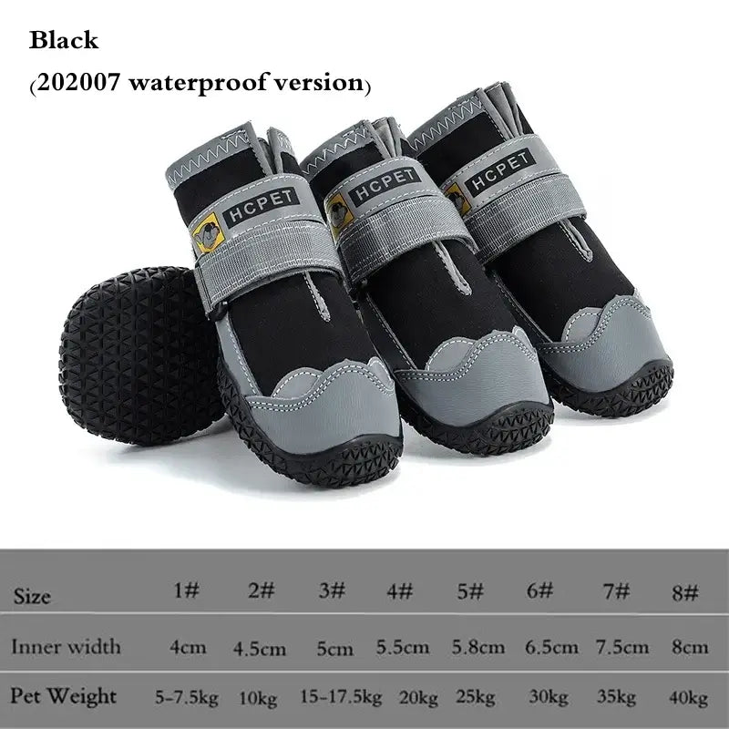 Dog Shoes Breathable Waterproof Outdoor Dog Boots Anti-Skid Wear-Resisting Reflective Pet Shoes for Small Medium Large Dogs