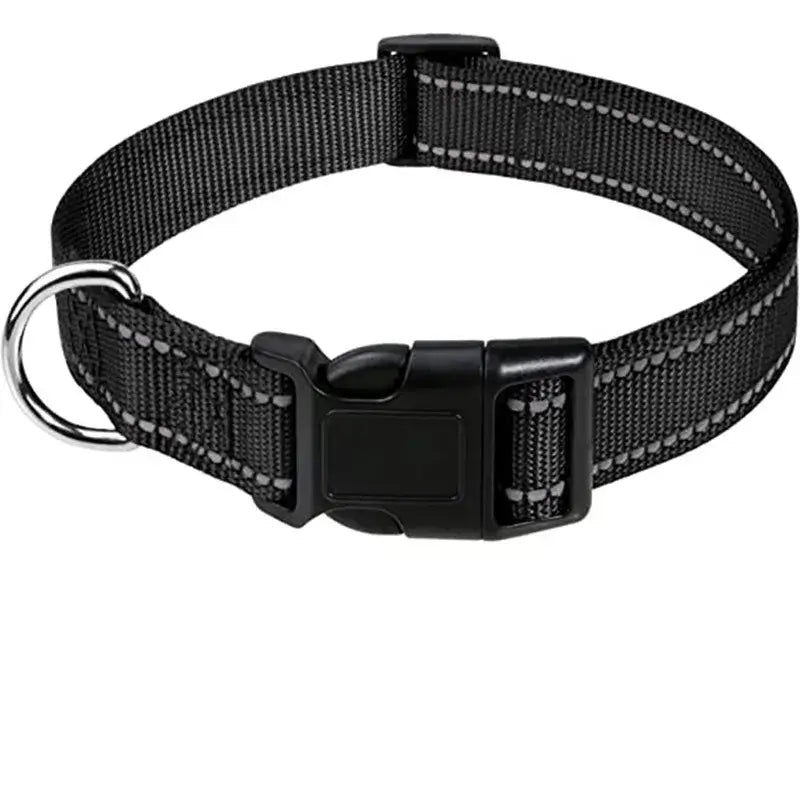 Choker Small Dog Collar Puppy Neck Collars for Dogs Big Decorative Dog Collar GXQ07 in black nylon with buckle closure.