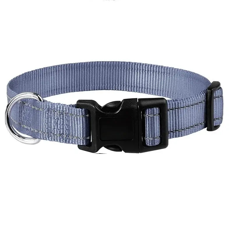 Choker Small Dog Collar Puppy Neck Collars for Dogs Big Decorative Dog Collar GXQ07 in blue nylon with buckle closure.