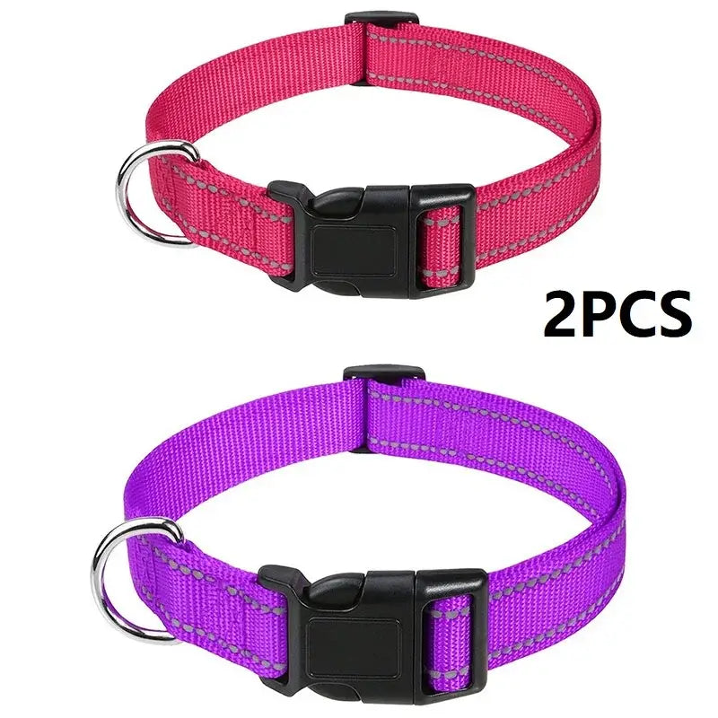 Choker Small Dog Collar Puppy Neck Collars for Dogs Big Decorative Dog Collar GXQ07, pink and purple collars in 2 pcs.