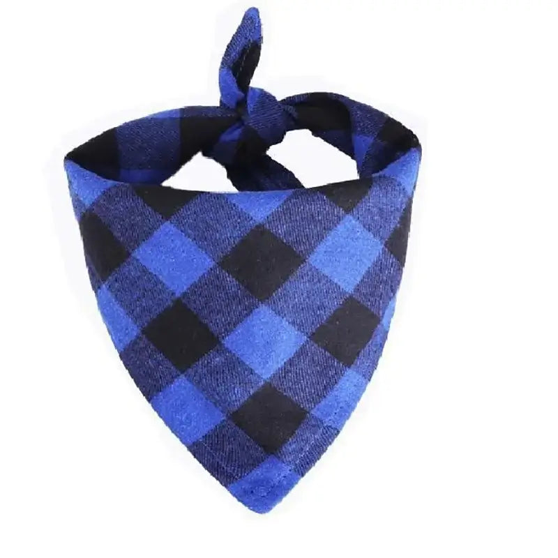 red black plaid dog bandana blue plaid cotton pet neckerchief soft saliva towel for dogs and cats