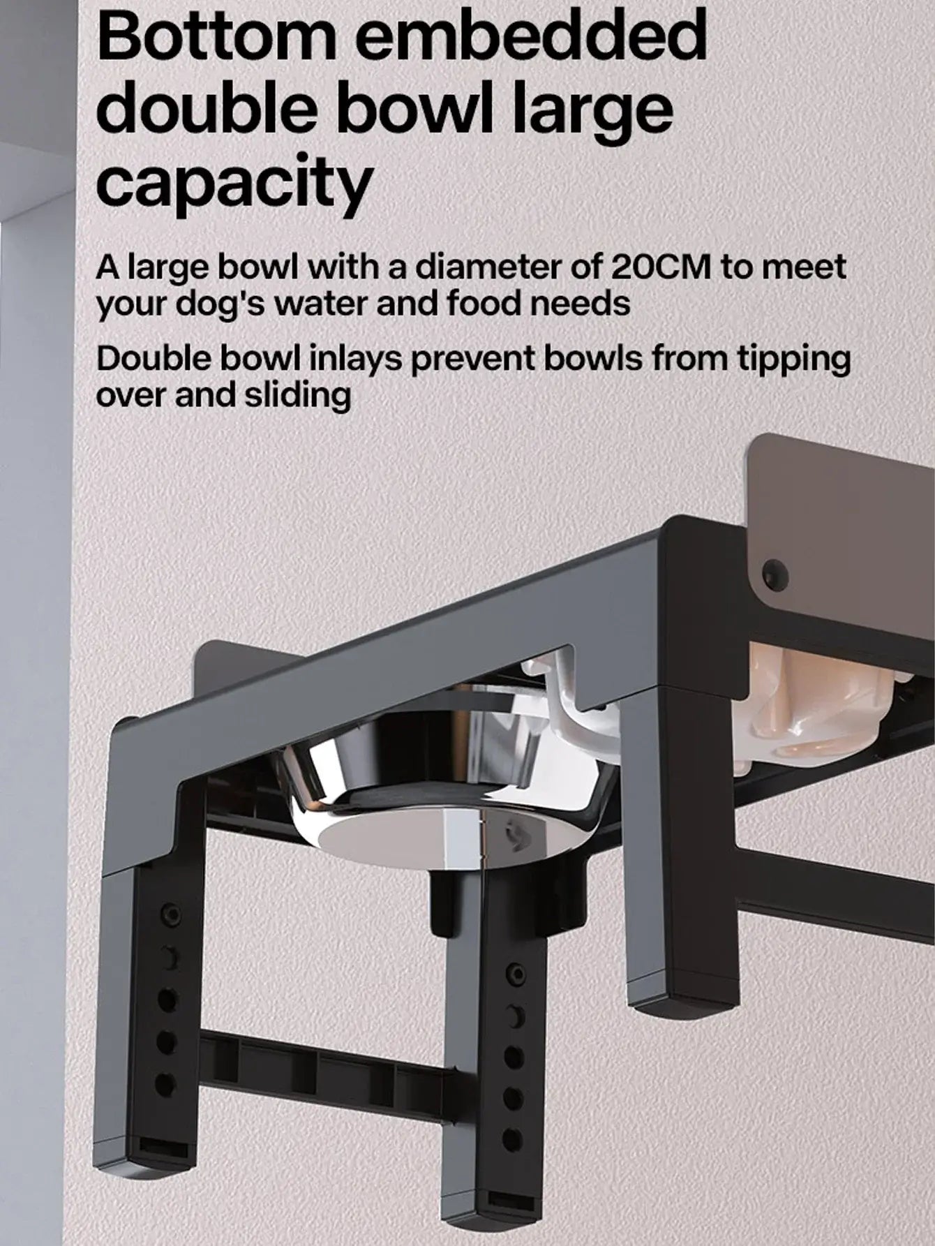 Collapsible Elevated Dog Bowls Adjustable Raised Stand with Double Stainless Steel Food Water Bowls for Small Medium Large Dogs design