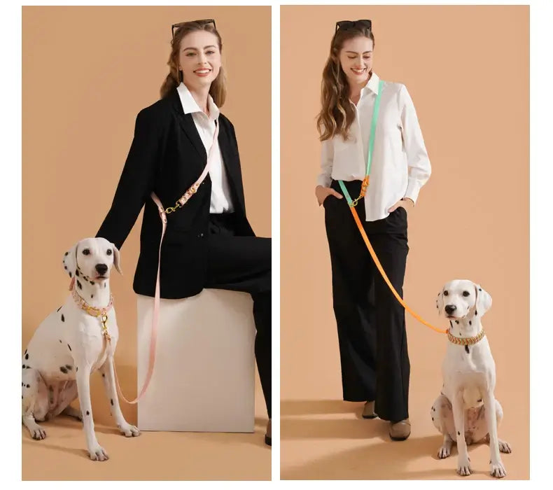 Dog Leashes Solid Durable And Super Tensile Force Dog Rope Colorful Multifunctional Luxury Handmade Leash For Medium Large Dogs.
