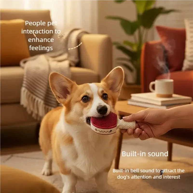Dog toys, leakage food, grinding teeth stick, bite resistant toy, badminton, self fun, relieve boredom, puzzle, pet supplies in use.