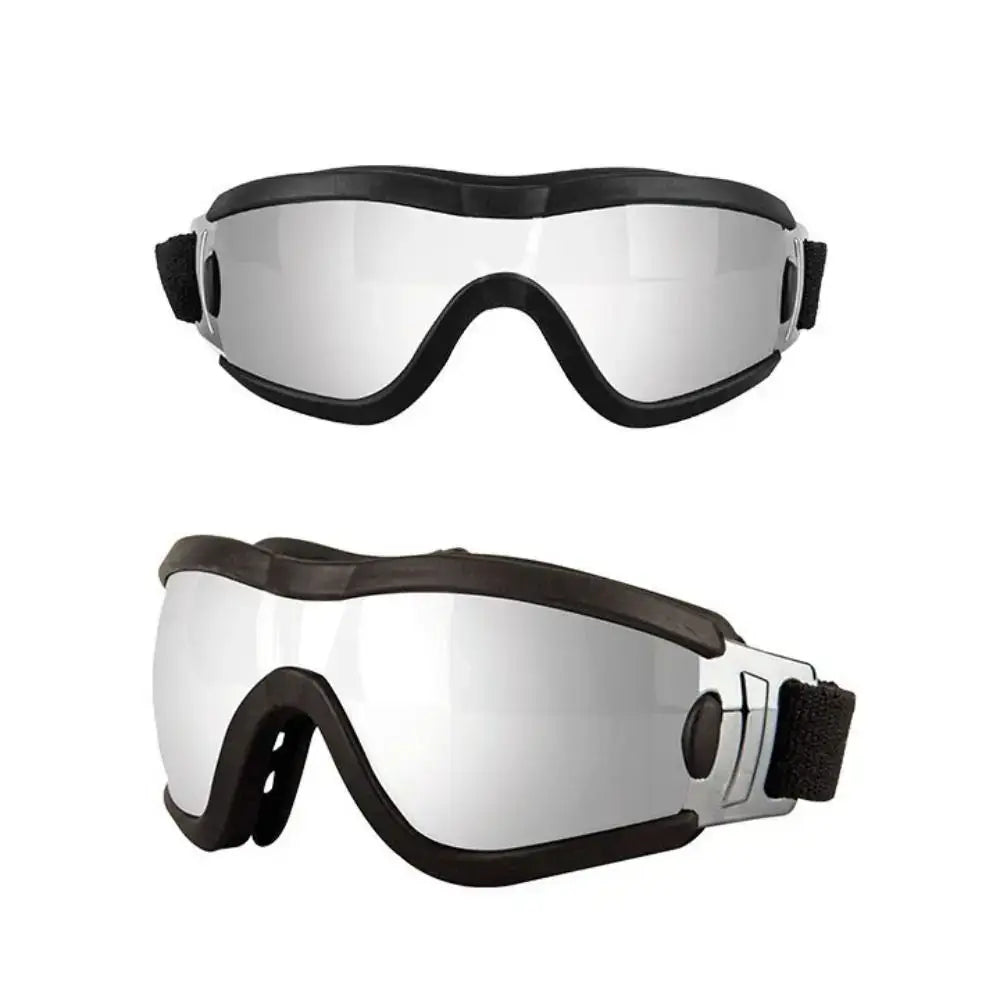 Adjustable dog sunglasses with UV-resistant, windproof, anti-fog lenses and strap for pets, waterproof dog goggles