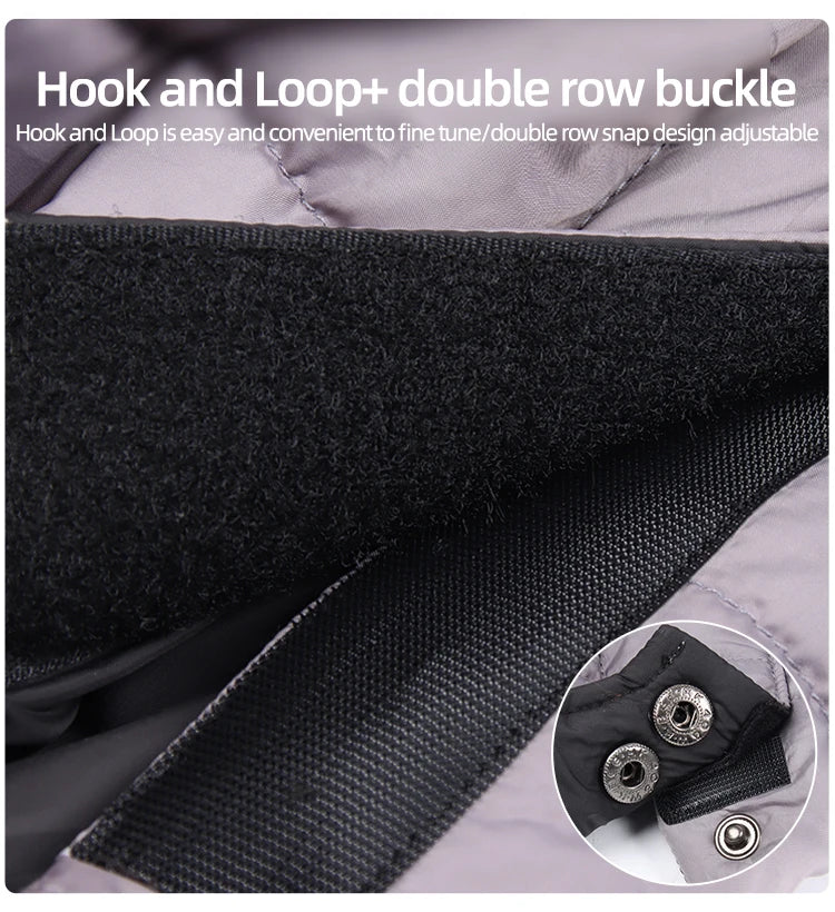 Hook and Loop+ double row buckle detail for Dog Clothes Four Feet Clothing Warm Winter Coat Reflective Rainproof Dog Clothes Windproof Overall for Dogs Pet Cotton Clothes.